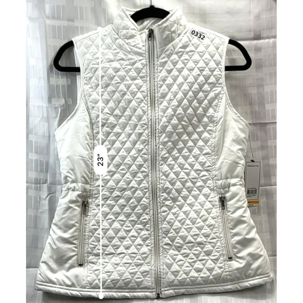 RELATIVITY OUTWEAR, Women VEST, sleeveLESS, SIZE S, COLOR WHITE - Picture 3 of 11